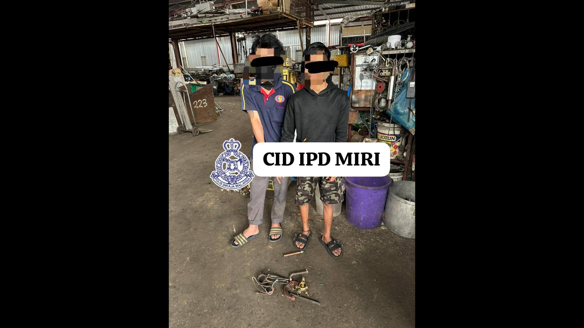 Two Men Arrested for Stealing from Air Conditioning Shop in Miri