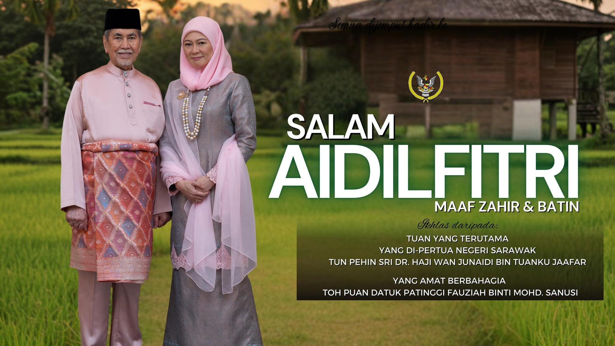 Sarawak Chief Minister Extends Hari Raya Greetings, Stresses Safety