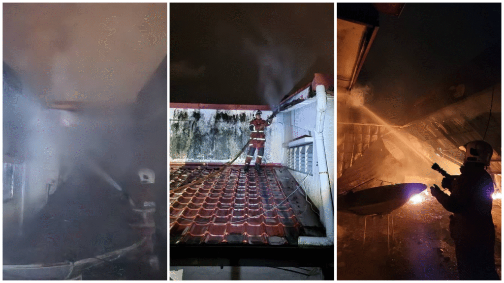 Early Morning Fire at Kuching Shophouse, No One Injured 2 Early Morning Fire at Kuching Shophouse, No One Injured