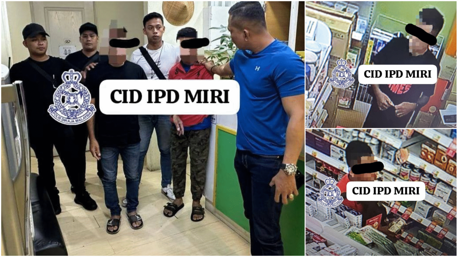 Father and Son Caught Stealing from Pharmacy, Arrested in Miri Raid