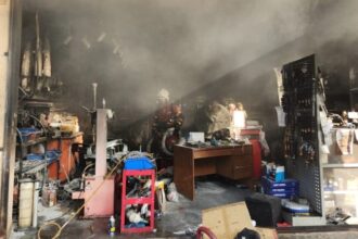 Fire Damages Workshop in Kuching, No Casualties Reported