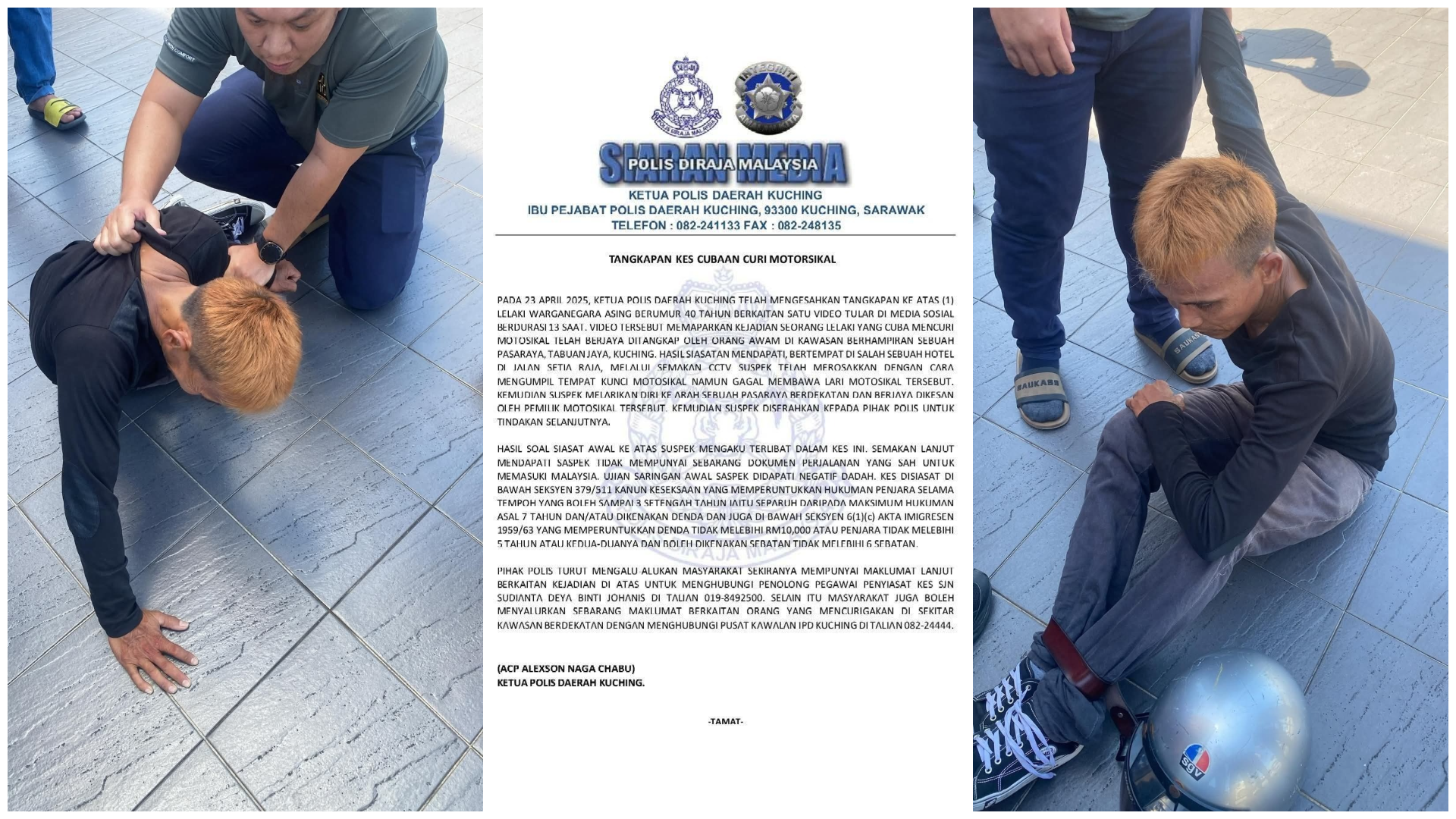 Suspect caught red-handed thanks to public alertness and viral CCTV