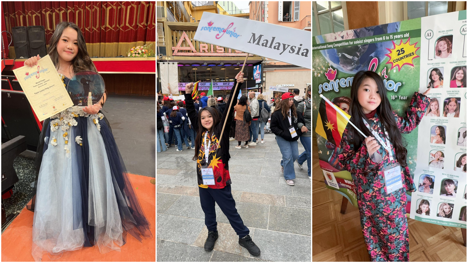 Taylor Louise Shines at Sanremo Junior 2025, Making Malaysia Proud!