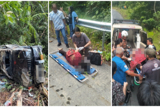 Tragic Crash in Belaga Driver Dies, 5 Hurt as 4WD Falls into Ravine