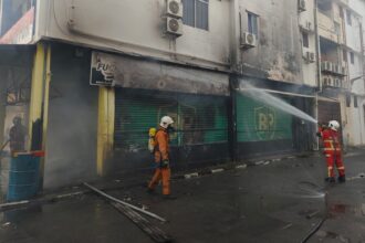 Fire Guts 70% of Miri Motorcycle Workshop on Jalan Duranta