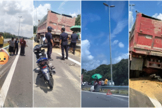 Grandfather and Grandson Die in Sibu Lorry Accident