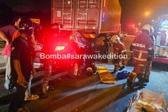 Man Injured After Crashing Into Lorry at Jepak Junction, Bintulu