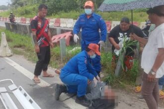 Man Semi-Conscious in Sarikei Solo Crash on Jalan Simpang Bayong