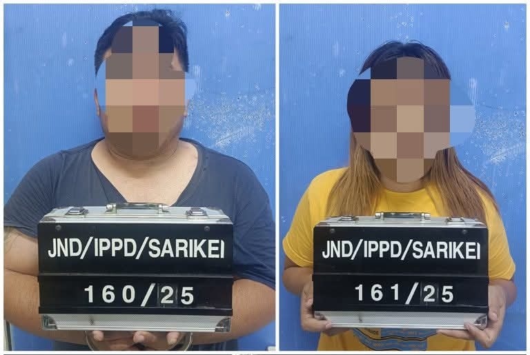 Sarikei Couple Caught in Drug Trafficking Raid, RM9K Syabu Seized 2 Sarikei Couple Caught in Drug Trafficking Raid, RM9K Syabu Seized