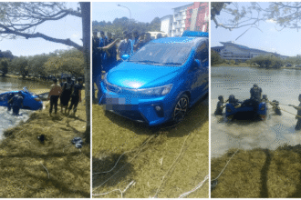 Car Falls Into Unimas Lake, Woman Found Unconscious