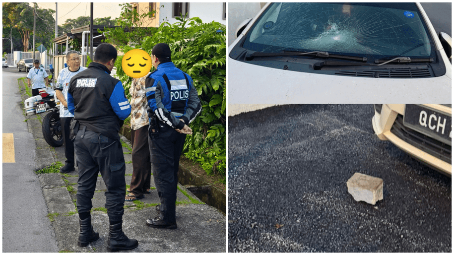 Elderly Man Detained After Throwing Stone at Car in Kuching