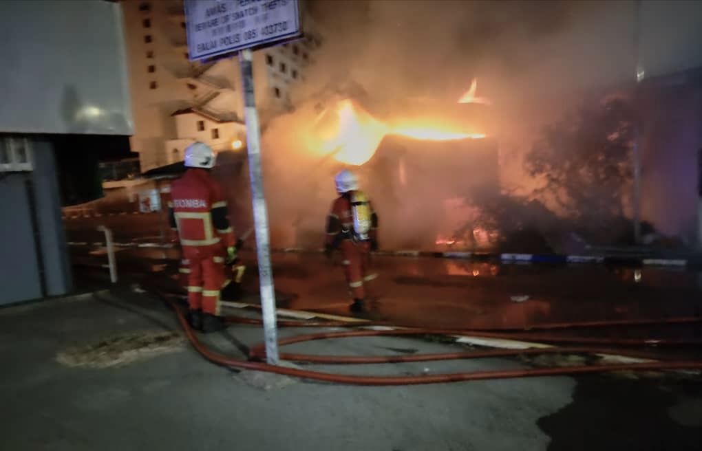 Miri City Bus Office Catches Fire Late at Night 2 Miri City Bus Office Catches Fire Late at Night