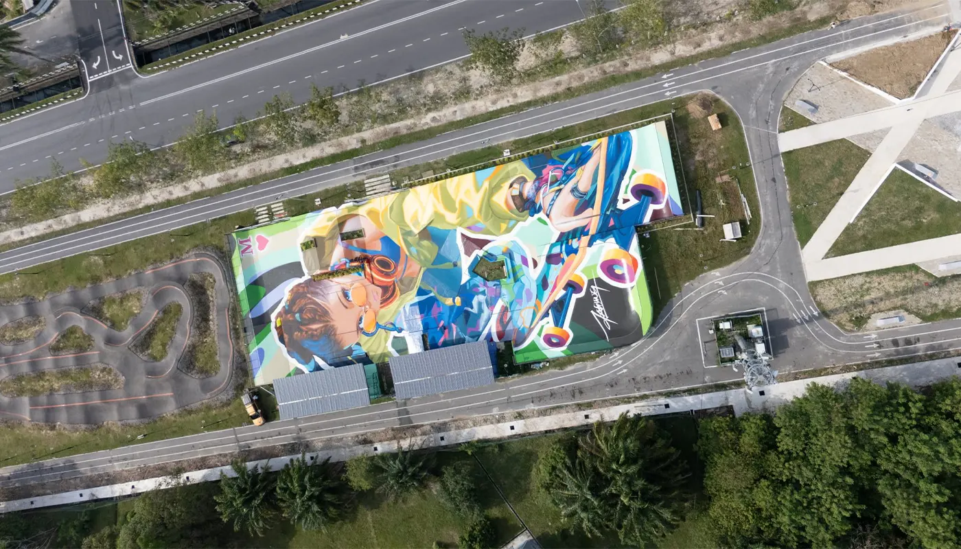 Random Female Skate Boarder’ 3D Mural Adds Creative Spark to Miri Skate Park