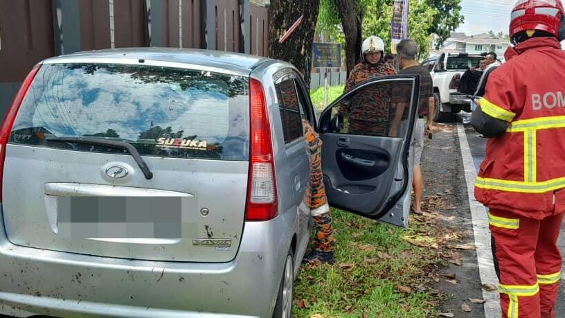 Elderly Man Hurt After Car Crashes Into Tree at Hui Sing Roundabout