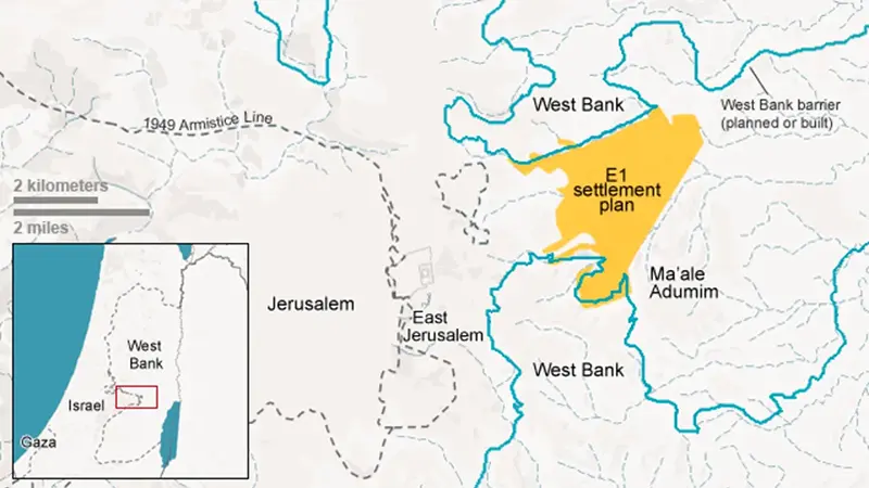 Map: Israel E1 settlement plan
