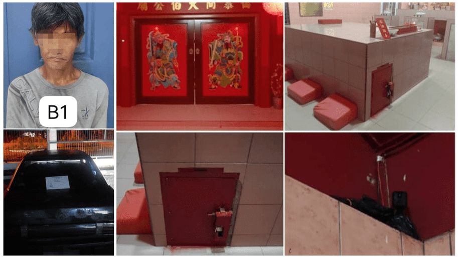 Police Nab Suspect in Temple Donation Box Theft, Accomplice on the Run