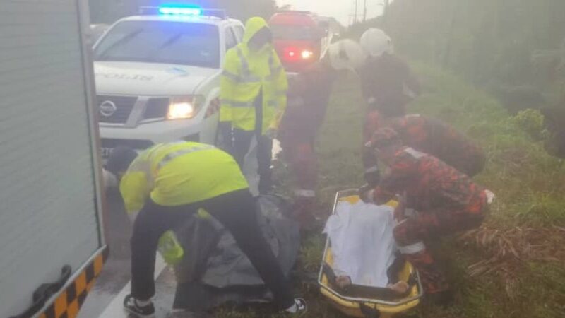 One Dead, Two Hurt in Early Morning Crash at Jalan Kampung Bedengan