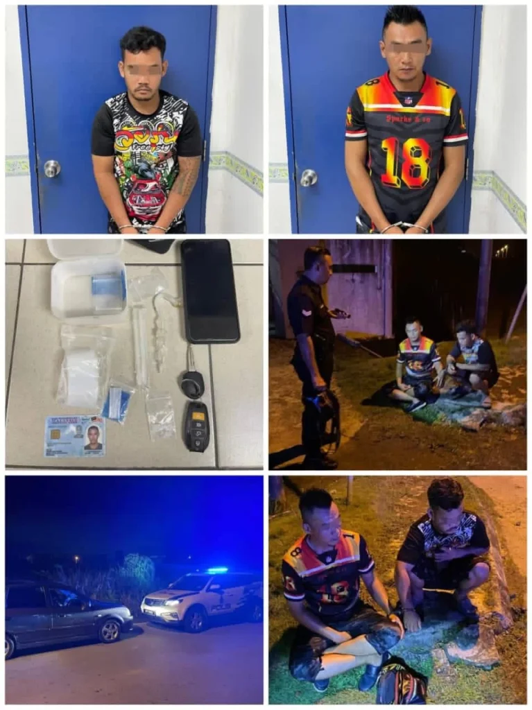 Duo Arrested for Hiding Syabu in Car During Police Patrol in Kota Samarahan 2 Duo Arrested for Hiding Syabu in Car During Police Patrol in Kota Samarahan