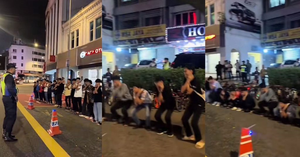 Teen Cyclists Disciplined with Squats for Reckless Riding in Kuala Lumpur