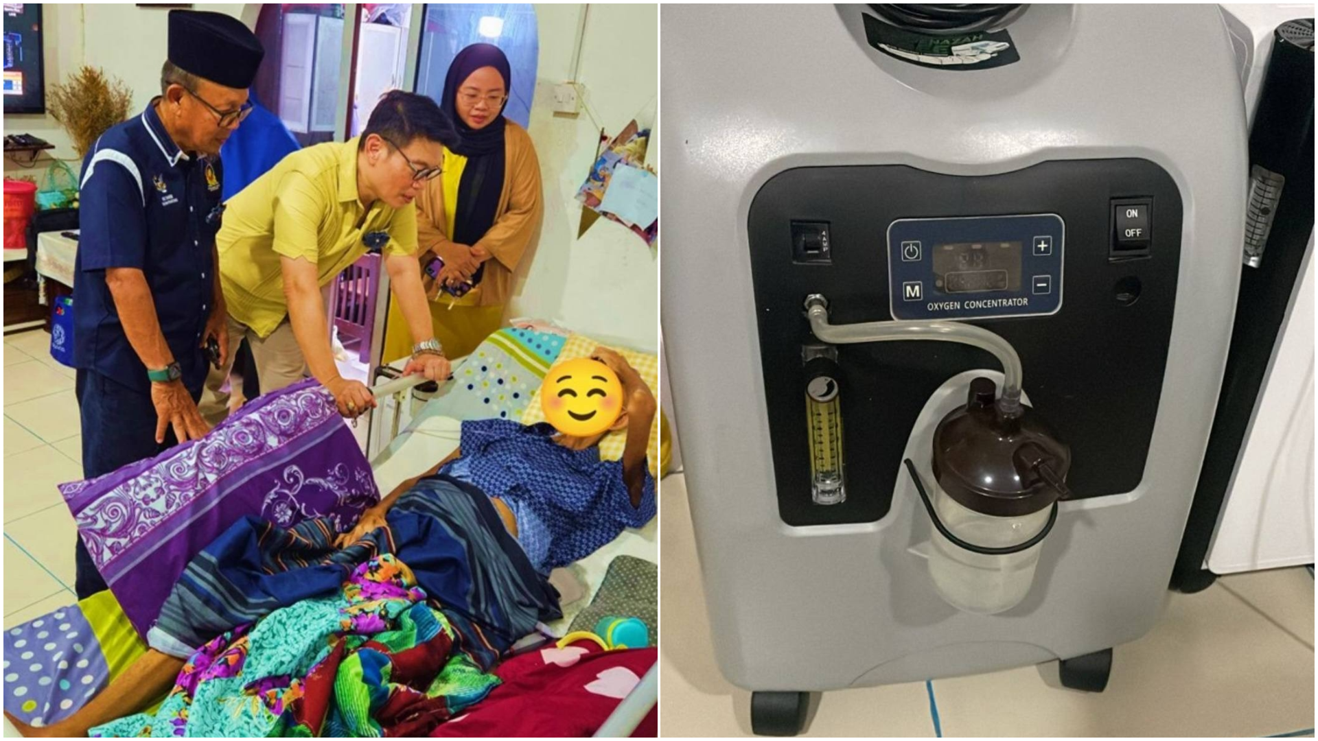 Cancer Patient in Kampung Haji Baki Get Oxygen Aid