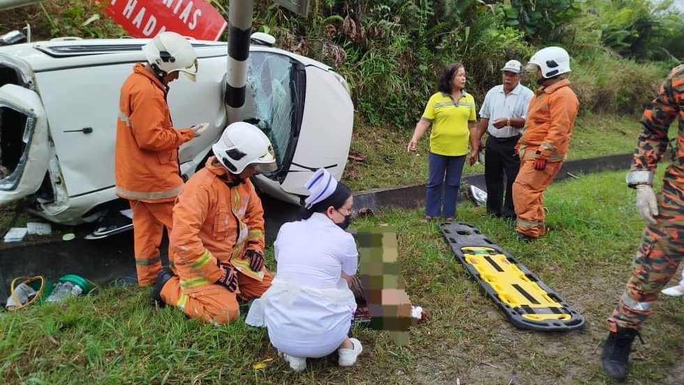 Man Seriously Injured in Car Accident at Jalan Tatau-Bintulu