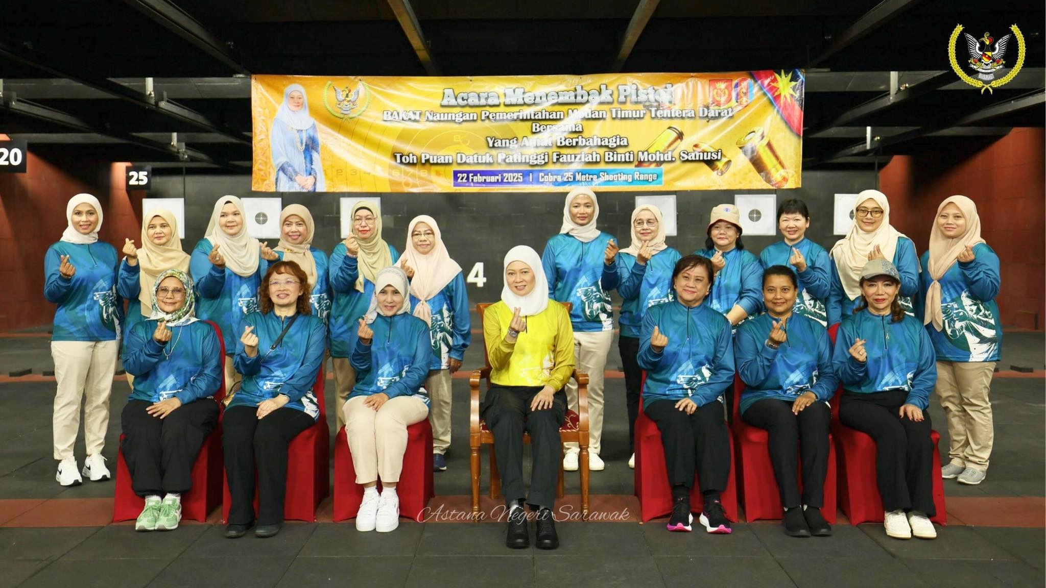 Toh Puan Datuk Patinggi Fauziah Joins BAKAT Pistol Shooting Event