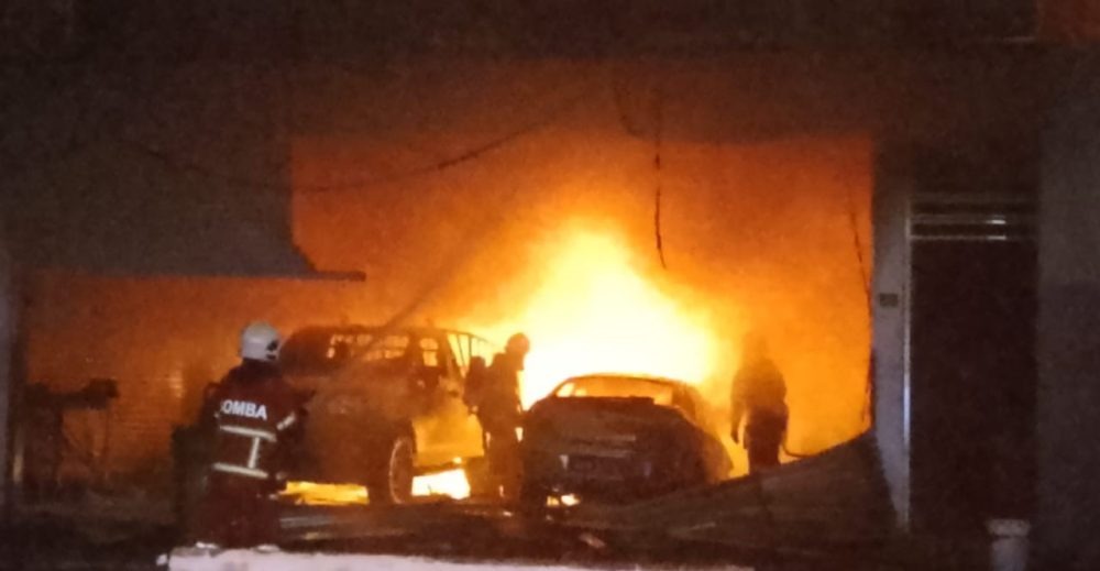 Five Vehicles Burnt in Fire at Sibu Workshop