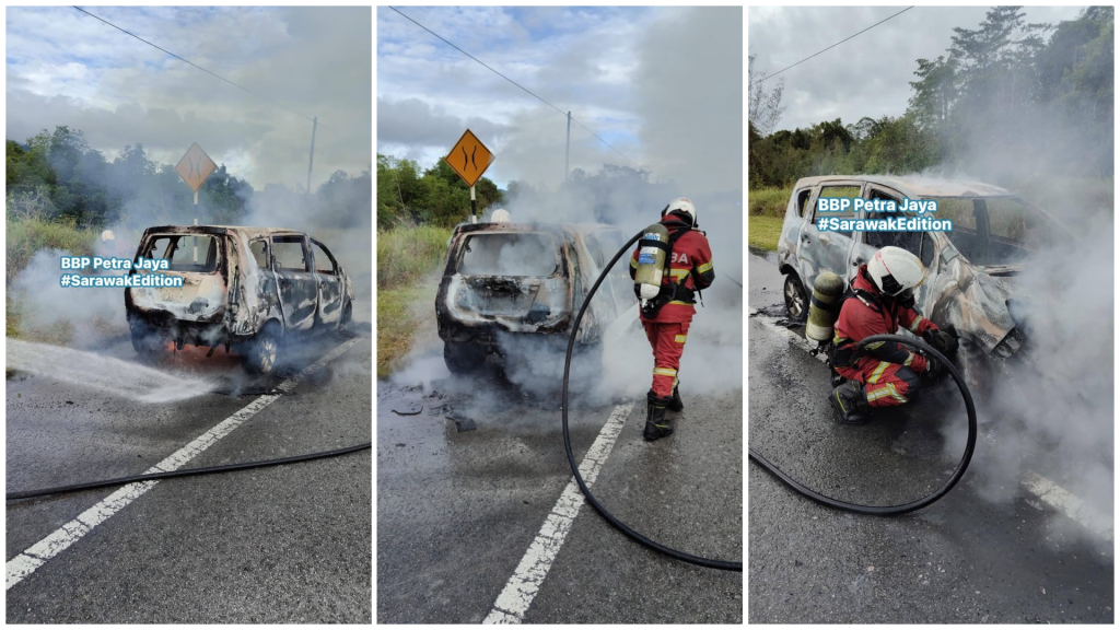 Perodua Alza in Flames Firefighters Control Blaze in 58 Seconds