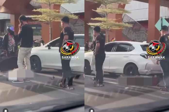 Jalan Satok Crash Motorcyclist and pedestrian injured, discharged same day