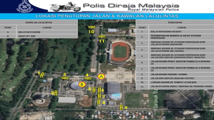 Road Closures for Madani Aidilfitri Celebration at Kuching's Indoor Stadium on April 19