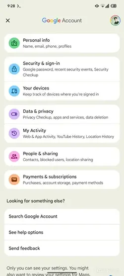 Android 16 May Introduce a Colourful Revamp to Google Account Settings 4 Android 16 could bring a splash of color to your otherwise dull Google Account management screen