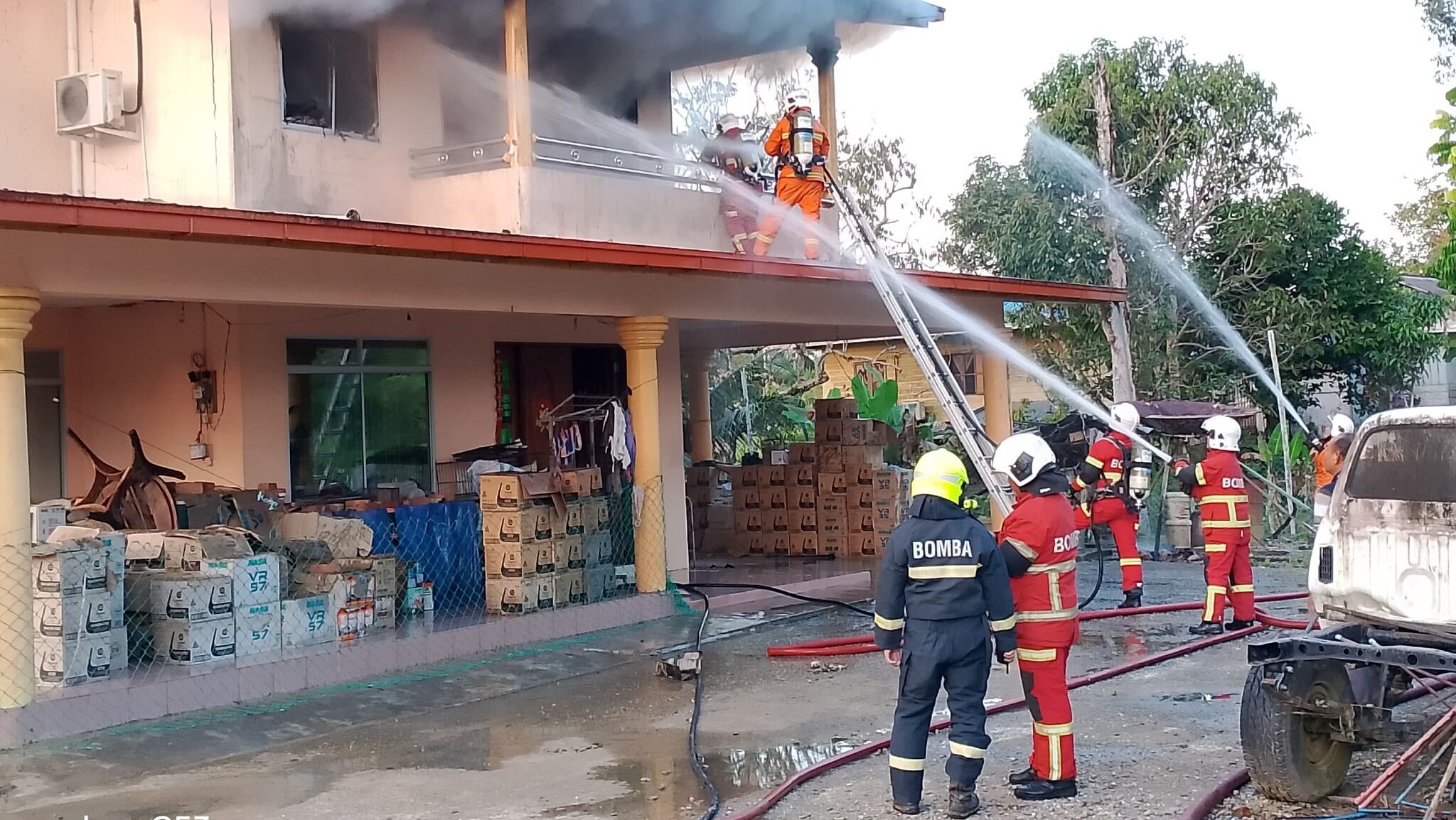 60% of Sarikei Home's Upper Floor Destroyed in Evening Fire