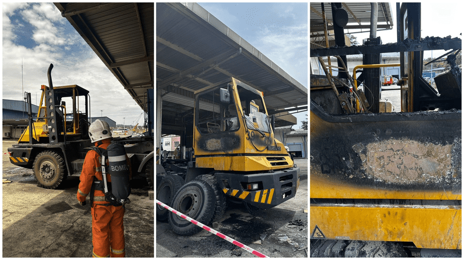 Terminal Tow Tractor Destroyed in Early Morning Fire at Bintulu Port