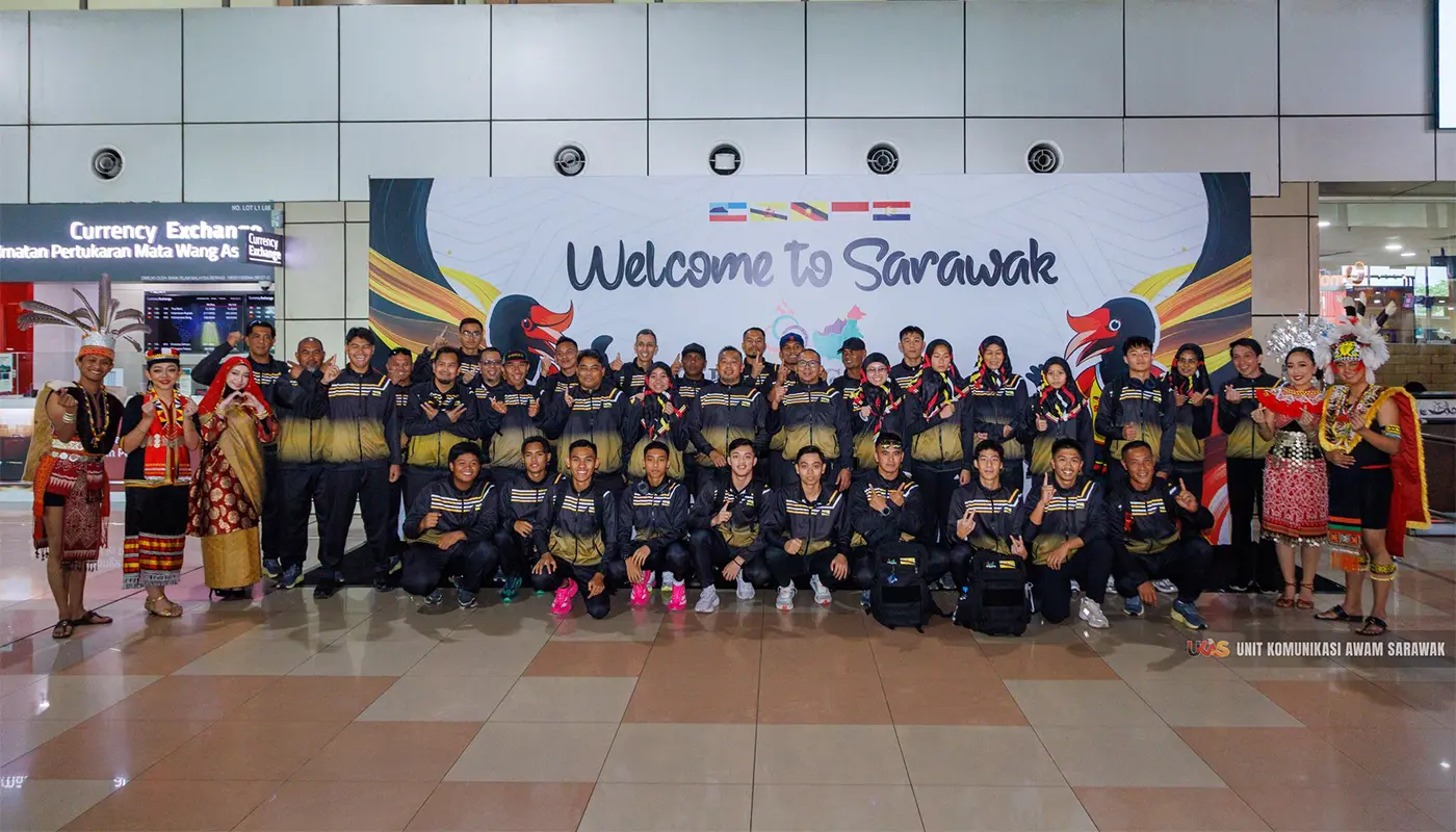 Brunei Darussalam Team Lands in Kuching for Borneo Games 2025 1 Brunei Darussalam Team Lands in Kuching for Borneo Games 2025