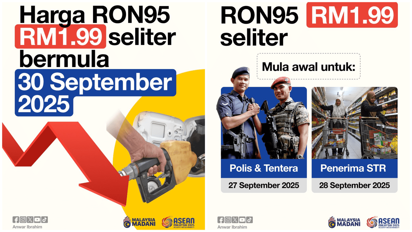 RON95 Fuel Price Reduced to RM1.99 per Liter for All Malaysians