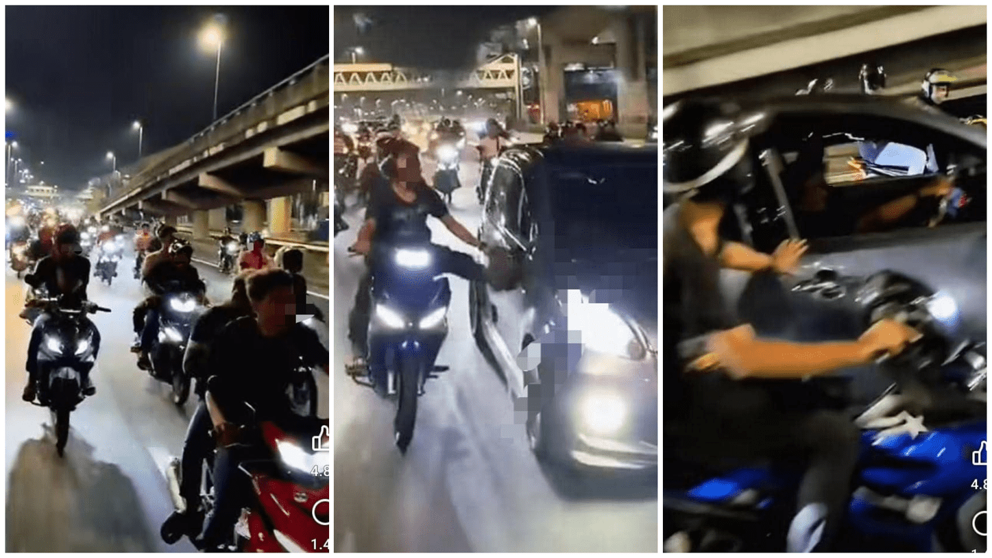 Security Guard’s Car Attacked by 20 Motorcyclists Near Puchong Toll 1 Security Guard’s Car Attacked by 20 Motorcyclists Near Puchong Toll