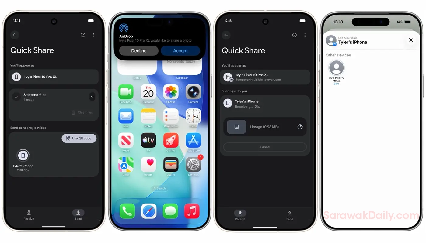 Android and iPhone users can now share files, starting with the Pixel 10 family 1 Technology, Android, iPhone, Quick Share, AirDrop, Pixel 10, Smartphone