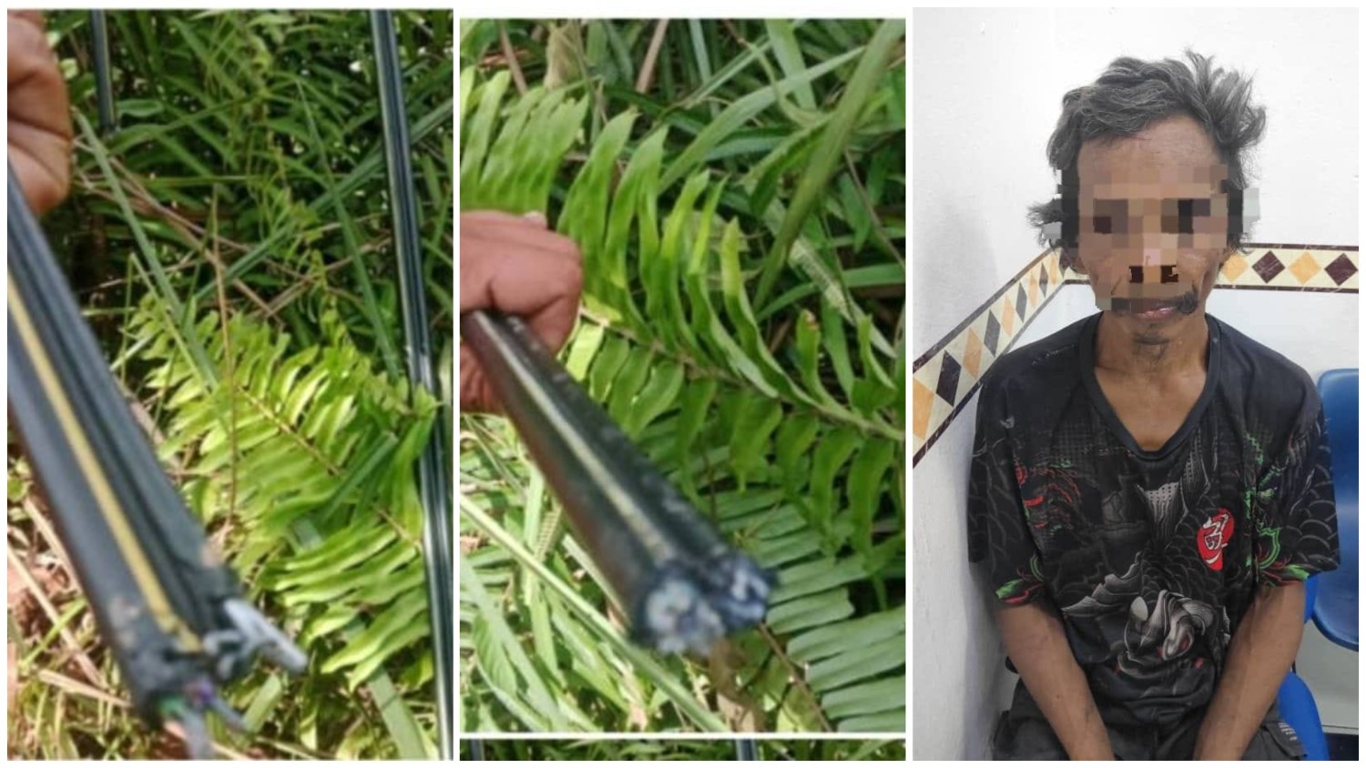 Foreign Man Arrested for TM Cable Theft in Miri 1 Foreign Man Arrested for TM Cable Theft in Miri
