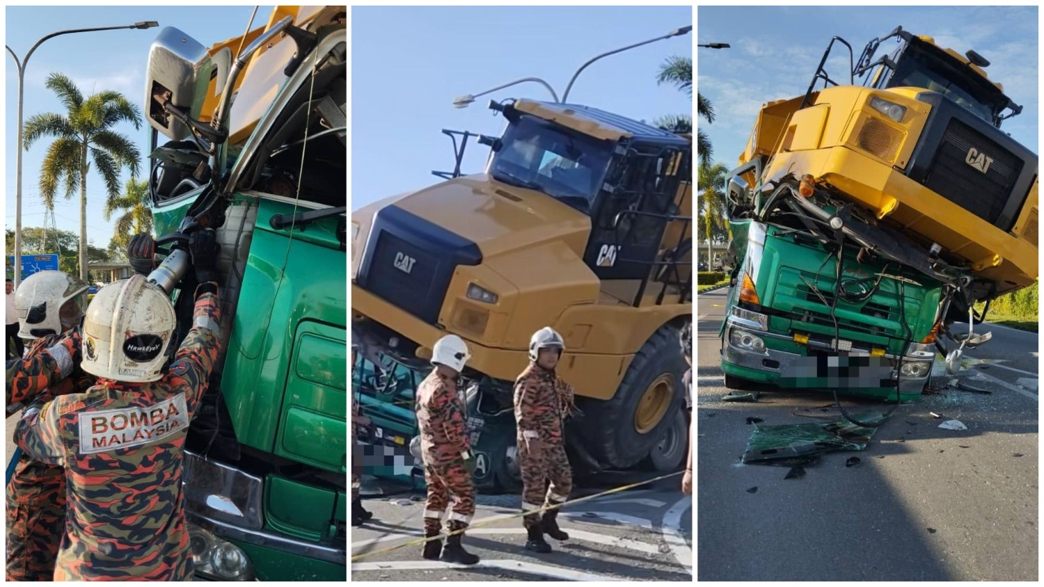 Tragic Crash on Miri Bypass Two Men Killed After Being Trapped in Trailer