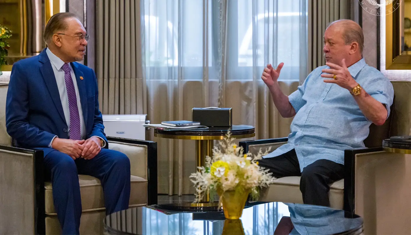 Yang di-Pertuan Agong Meets Prime Minister at Istana Bukit Tunku 1 Sarawak, Sarawak News, Kuala Lumpur, Kuala Lumpur News, Yang di-Pertuan Agong, Sultan Ibrahim, PM Anwar Ibrahim, Istana Bukit Tunku, Federal Government