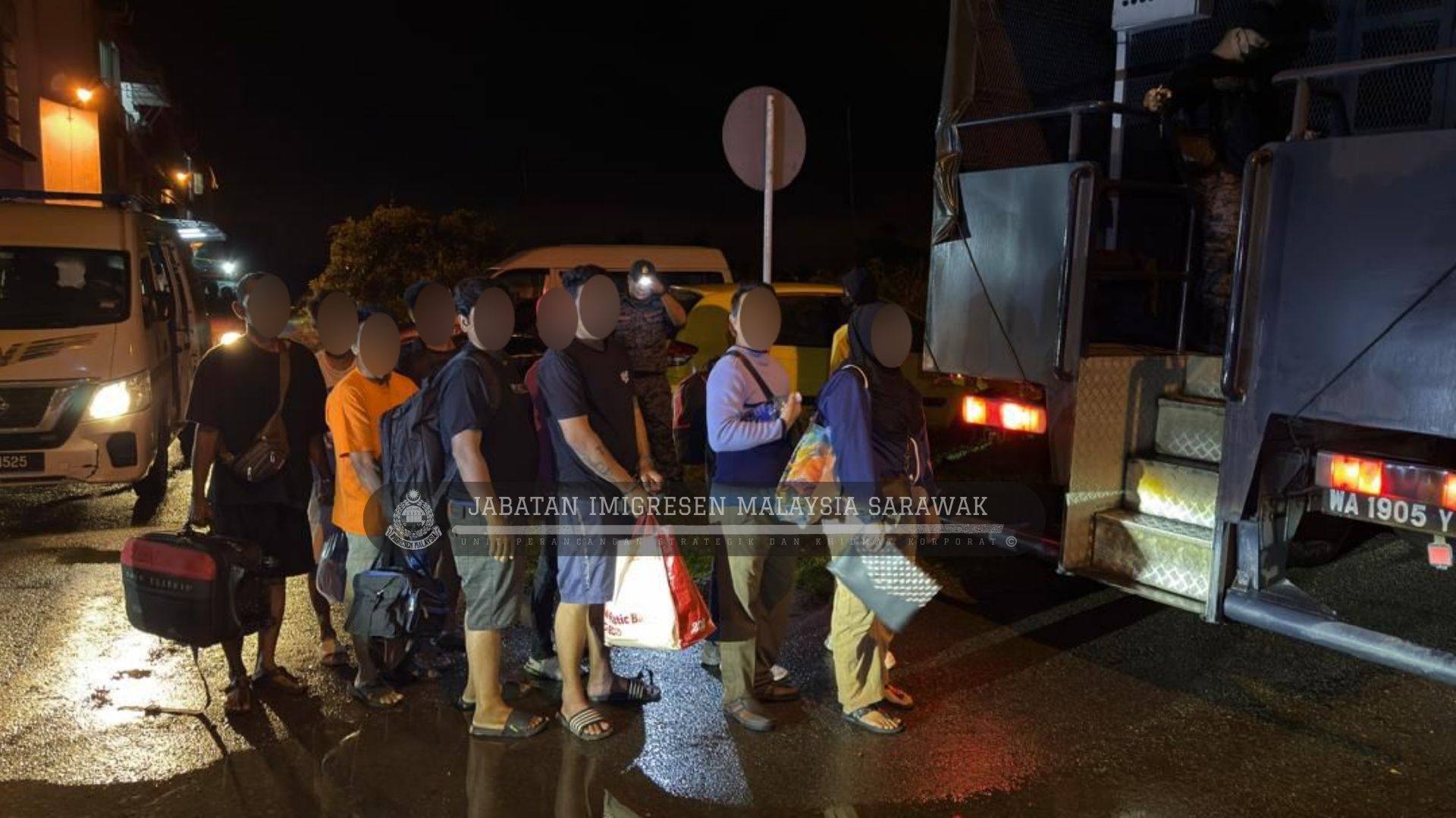 36 Foreign Nationals Arrested in Immigration Crackdown in Kuching