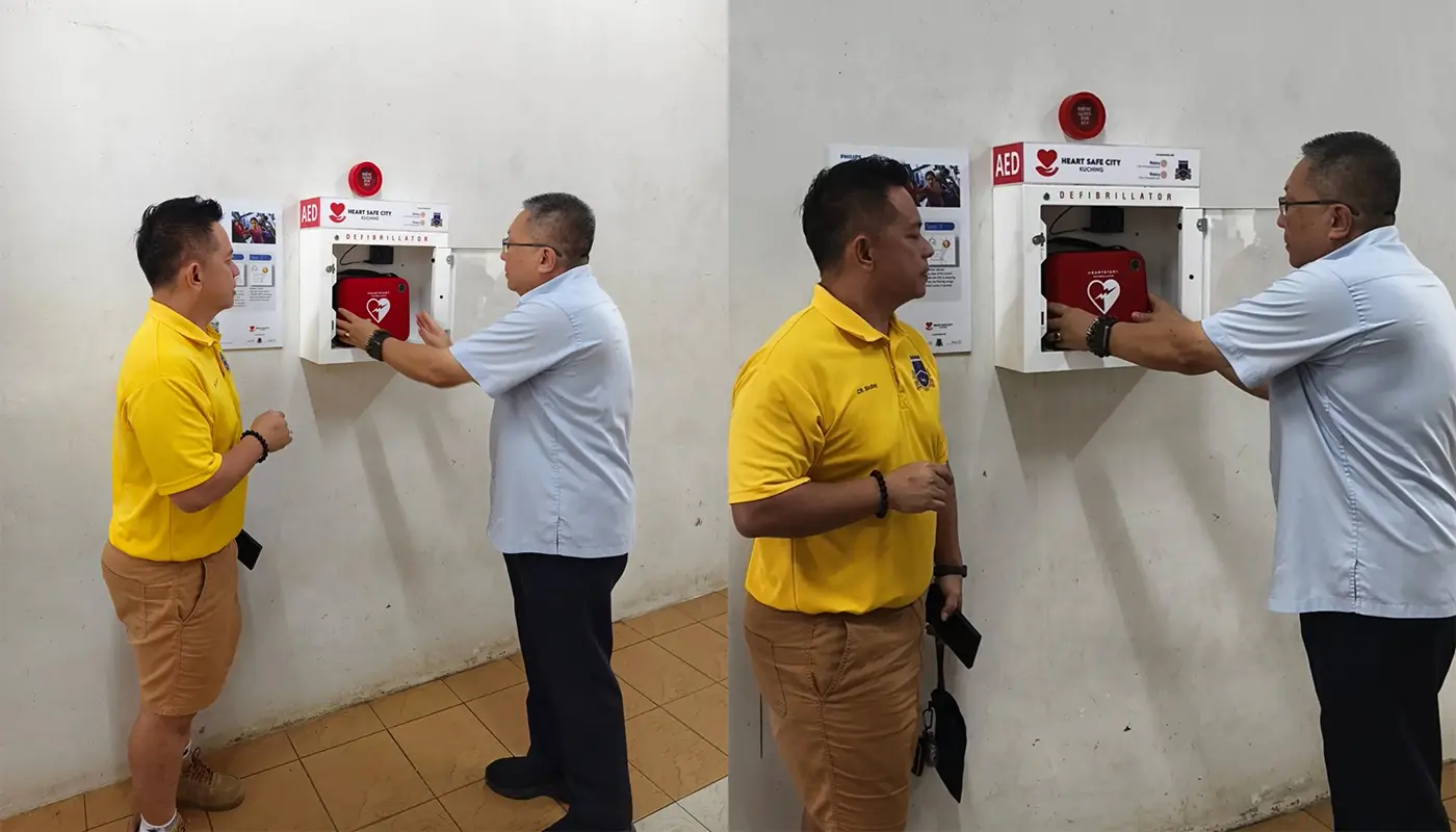 Sarawak, Sarawak News, Kuching, Kuching News, MBKS, Public Safety, AED, Stutong Market, Emergency Response, Cardiac Arrest