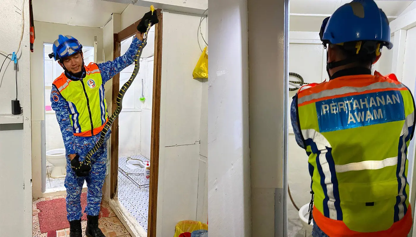 Sarawak, Sarawak News, Mukah, Mukah News, APM, Snake Capture, Public Safety, Wildlife, Emergency Response