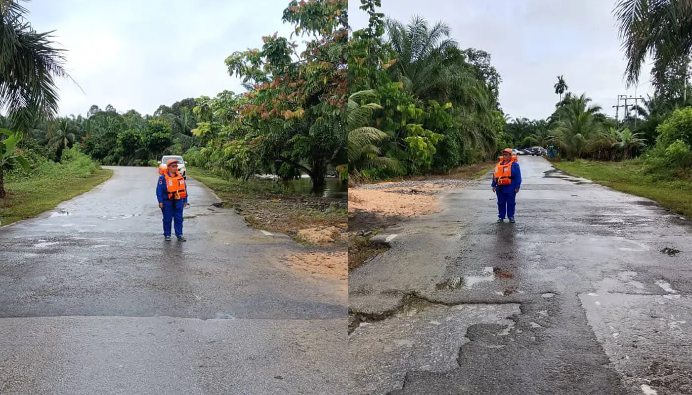 Sarawak, Sarawak News, Selangau, Selangau News, Jalan Igu Tamin, Dijih Tamin, Floods, Disaster Management, Civil Defence, Road Safety