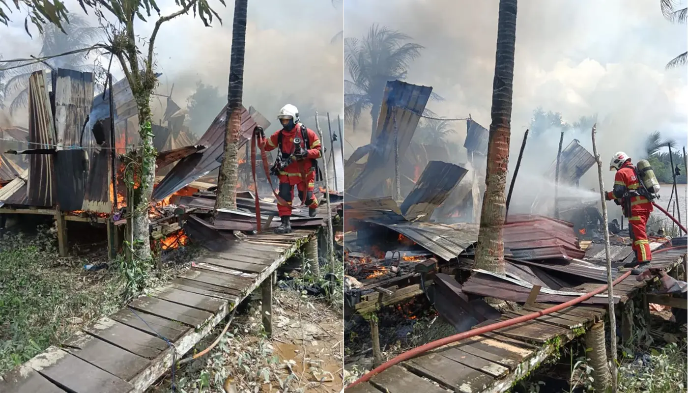Sarawak, Sarawak News, Lundu, Lundu News, Fire Incident, Sarawak Fire and Rescue, Kampung Sileng Melayu, Emergency Response, Local News