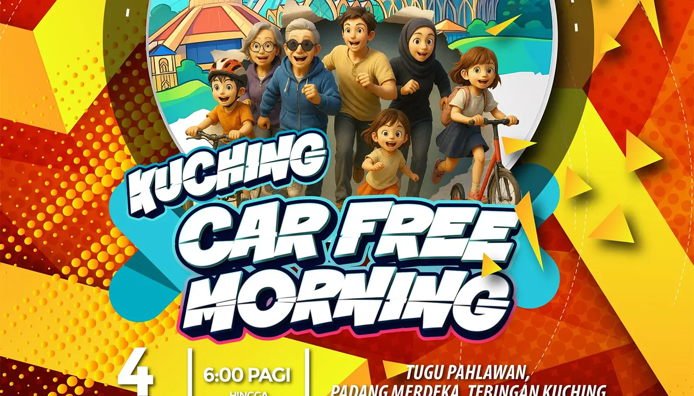 Sarawak, Sarawak News, Kuching, Kuching News, Car Free Morning, DBKU, Healthy Lifestyle, Community Event