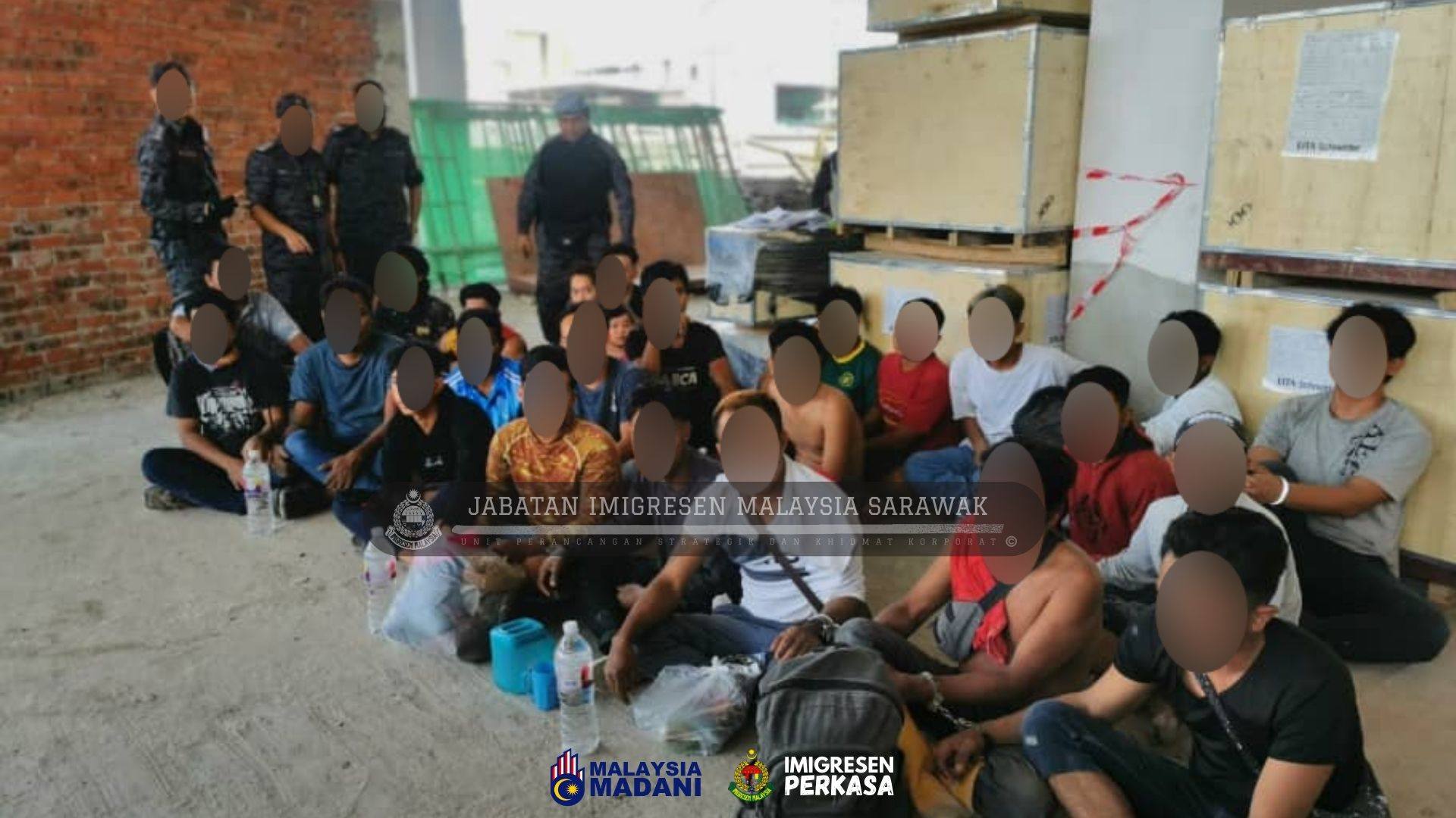 Kuching Immigration Crackdown Nets 52 Foreigners in Two-Day Raid