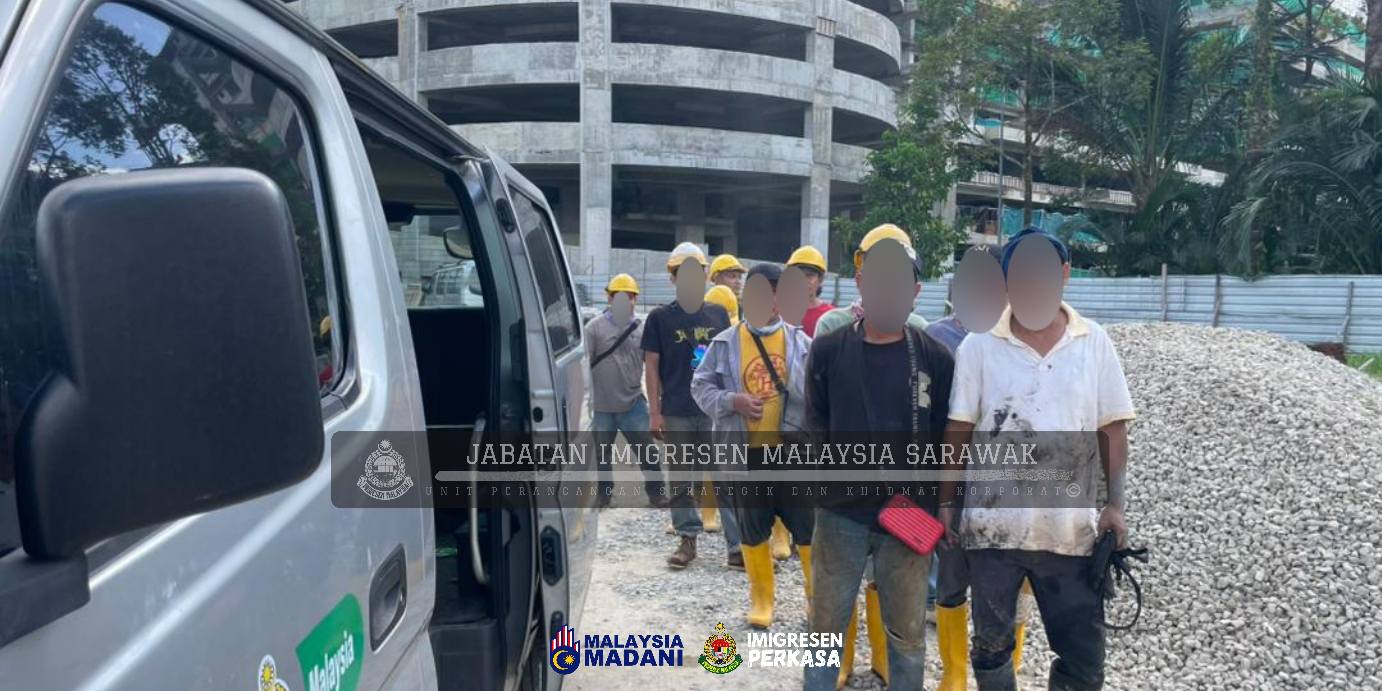 Kuching Immigration Nabs 63 Foreigners in Padungan Raid
