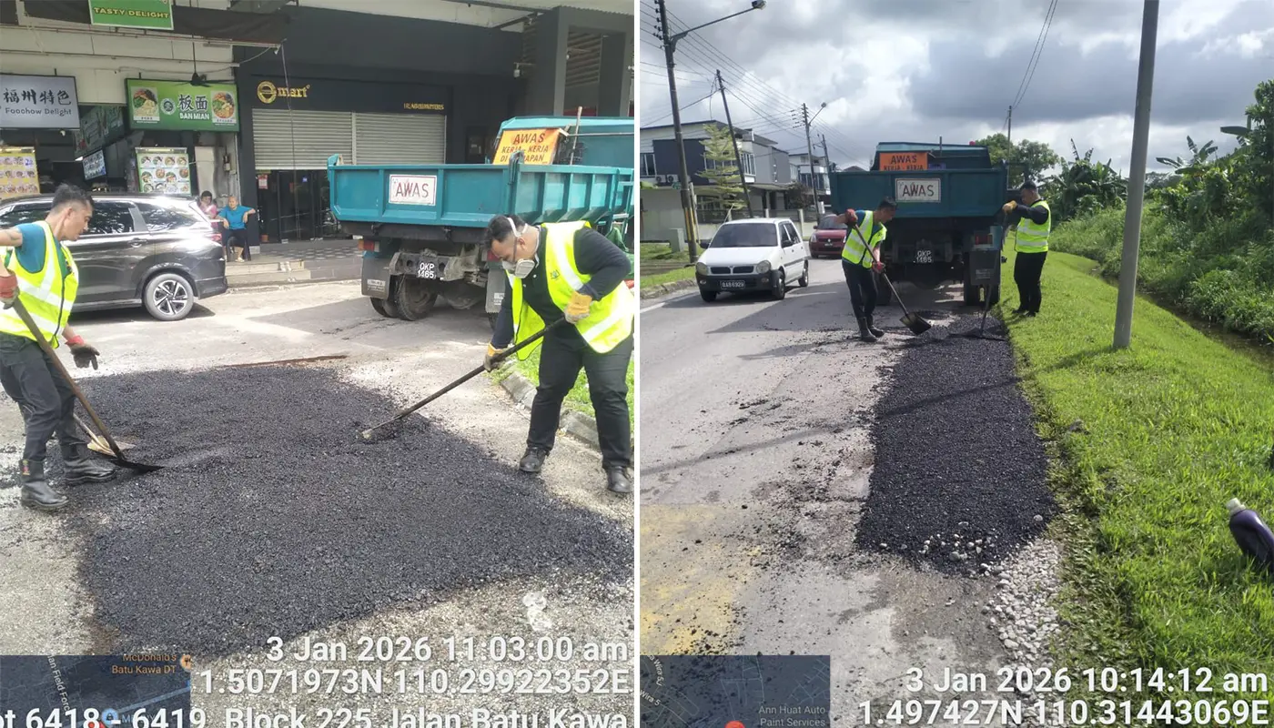 Sarawak, Sarawak News, Kuching, Kuching News, Padawan, Padawan News, Road Safety, Infrastructure, Flood Season, Public Works