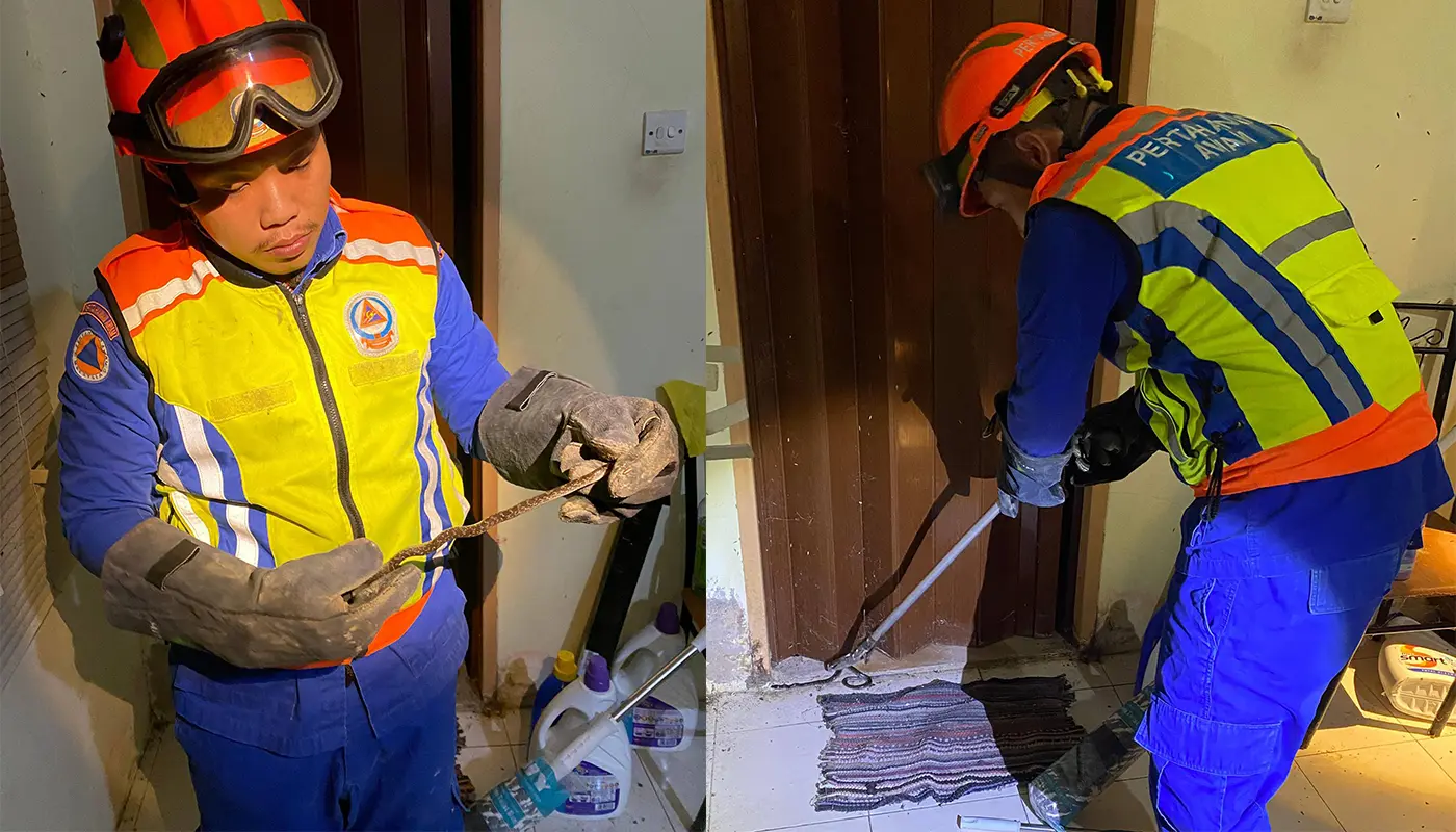 Sarawak, Sarawak News, Mukah, Mukah News, Snake Capture, Public Safety, APM Mukah, APM, APM Sarawak